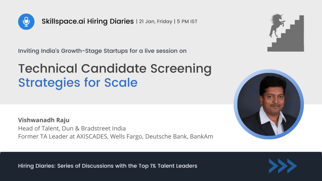Inviting Growth_Startups from India to attend live session on Technical Candidate Screening Strategies